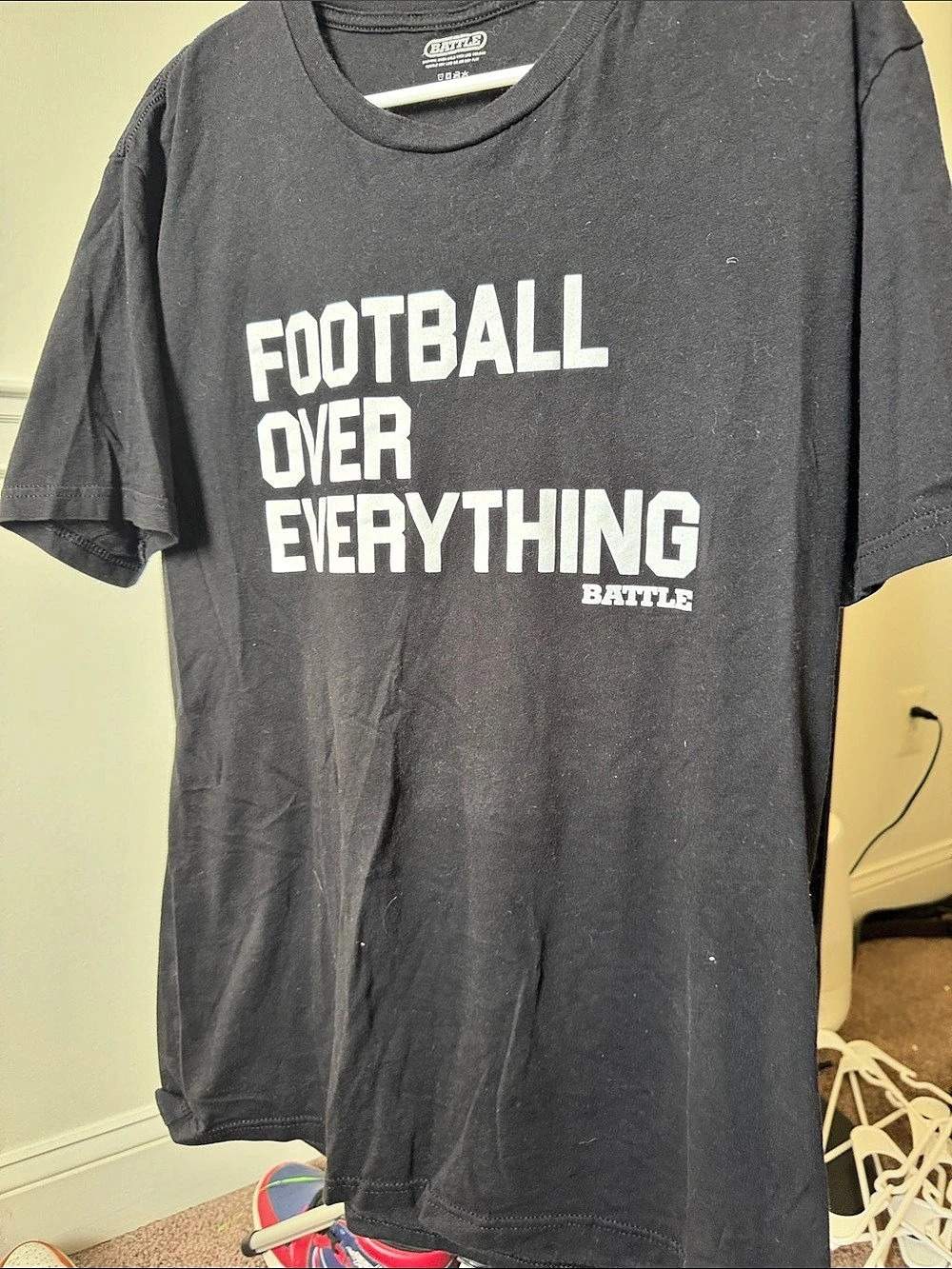 Battle Football Over Everything Graphic Tee Size adult large